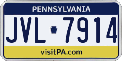 PA license plate JVL7914