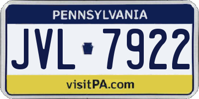 PA license plate JVL7922