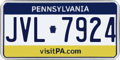 PA license plate JVL7924