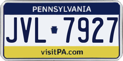 PA license plate JVL7927