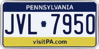 PA license plate JVL7950