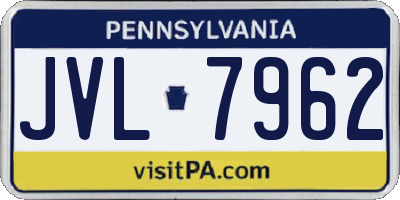 PA license plate JVL7962