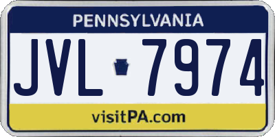 PA license plate JVL7974