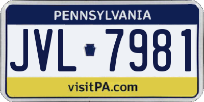 PA license plate JVL7981