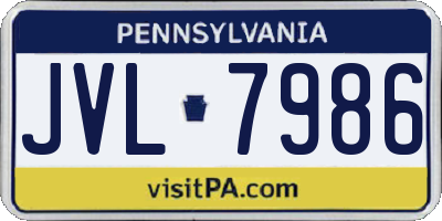 PA license plate JVL7986