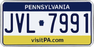 PA license plate JVL7991