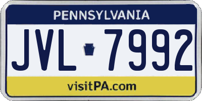 PA license plate JVL7992