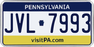 PA license plate JVL7993