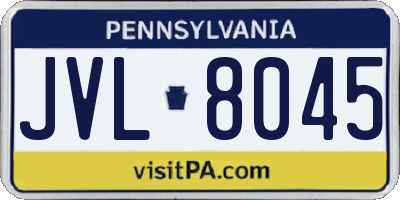 PA license plate JVL8045