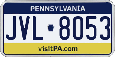 PA license plate JVL8053