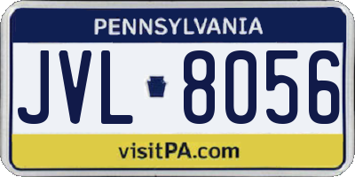 PA license plate JVL8056