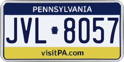 PA license plate JVL8057