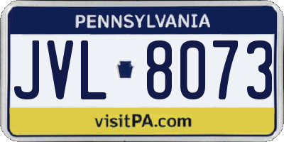 PA license plate JVL8073