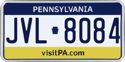 PA license plate JVL8084