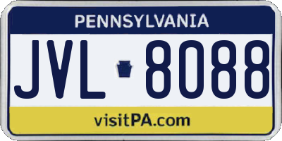 PA license plate JVL8088
