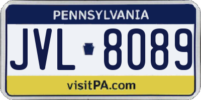PA license plate JVL8089
