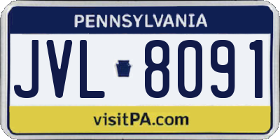 PA license plate JVL8091