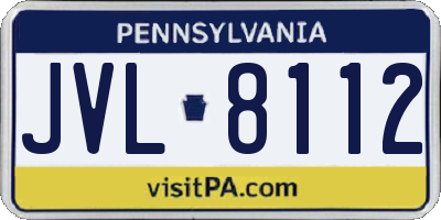 PA license plate JVL8112