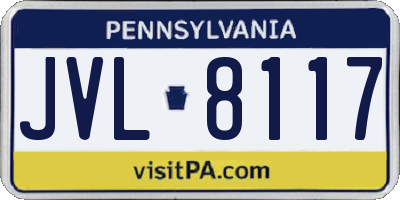 PA license plate JVL8117