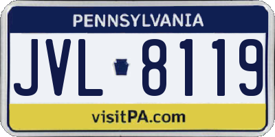 PA license plate JVL8119