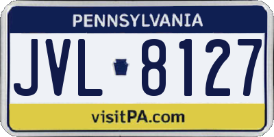 PA license plate JVL8127