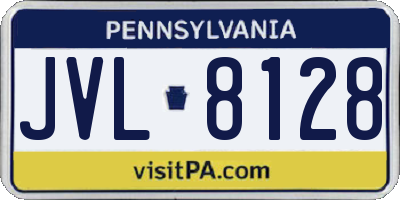 PA license plate JVL8128