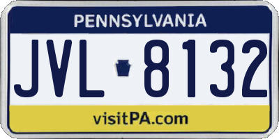 PA license plate JVL8132