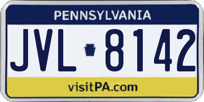 PA license plate JVL8142