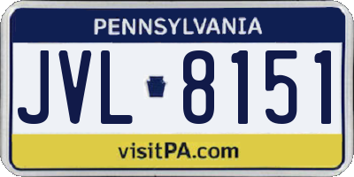 PA license plate JVL8151