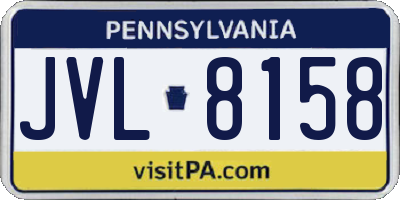 PA license plate JVL8158