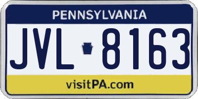 PA license plate JVL8163