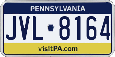 PA license plate JVL8164