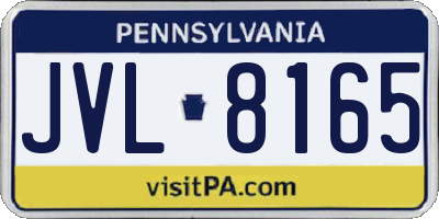 PA license plate JVL8165