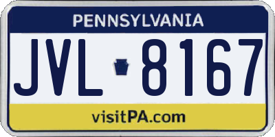 PA license plate JVL8167