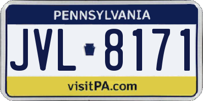 PA license plate JVL8171