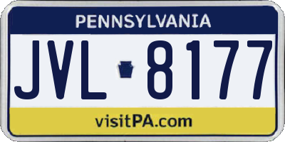 PA license plate JVL8177