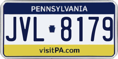 PA license plate JVL8179