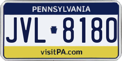 PA license plate JVL8180