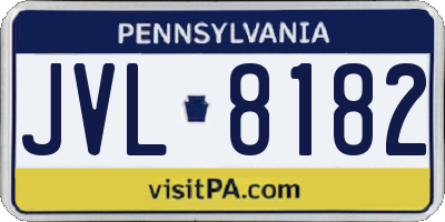 PA license plate JVL8182