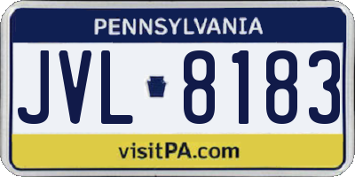 PA license plate JVL8183