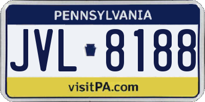 PA license plate JVL8188
