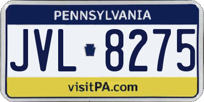 PA license plate JVL8275