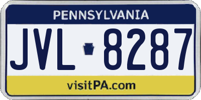 PA license plate JVL8287