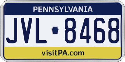 PA license plate JVL8468