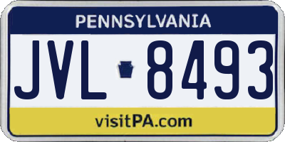 PA license plate JVL8493