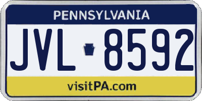 PA license plate JVL8592