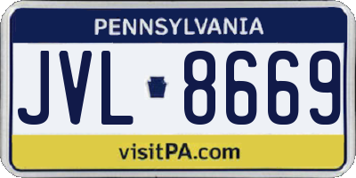 PA license plate JVL8669