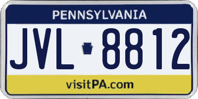 PA license plate JVL8812
