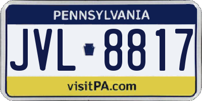 PA license plate JVL8817