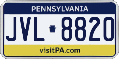 PA license plate JVL8820